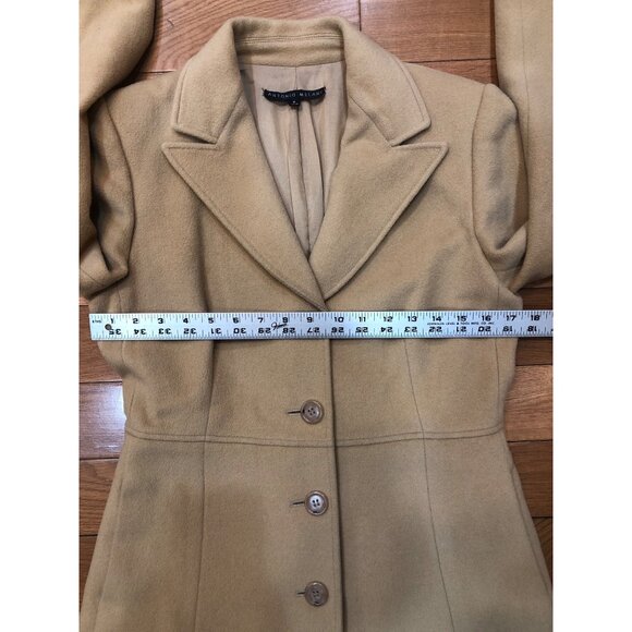 Antonio Melani Camel Wool Blend Peacoat Pleated Back & Button Front Size 6 - Picture 5 of 7